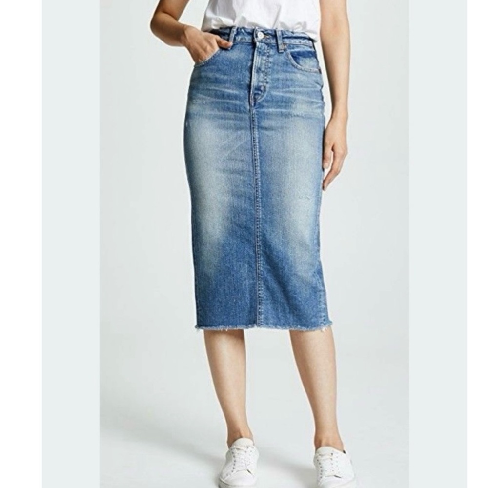 Moussy Japan denim midi skirt
